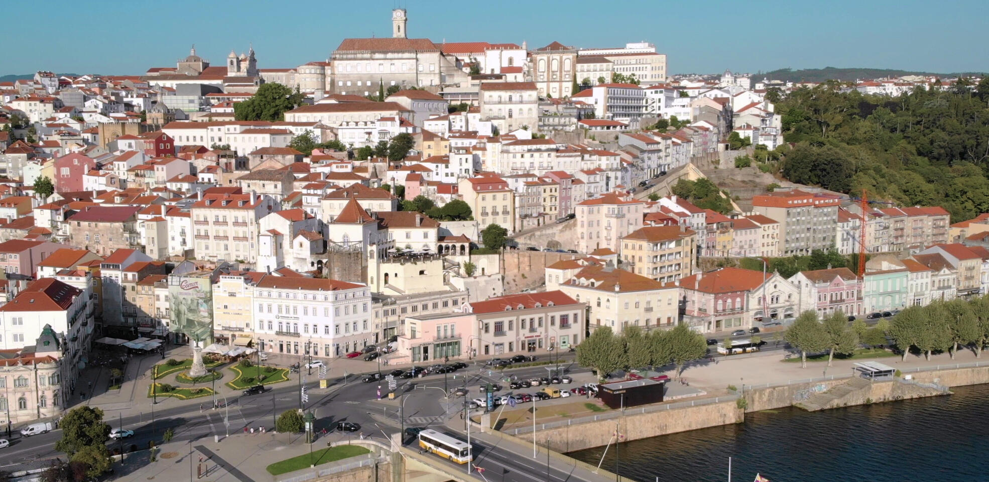 Coimbra's red-roofed old town above the Mondego River