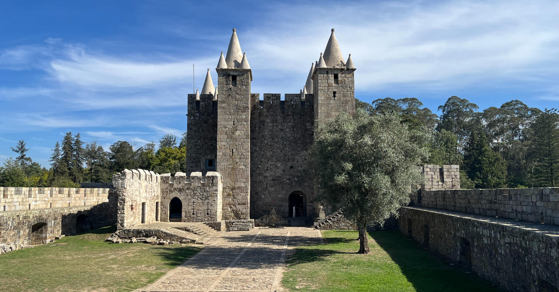 Santa Maria da Feira Castle with its cone-topped towers
